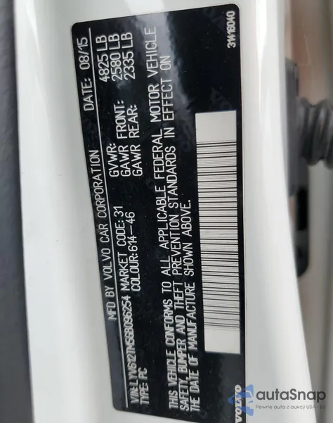 2016 Volvo S60 Platinum from USA, damaged, VIN LYV612TM5GB096254